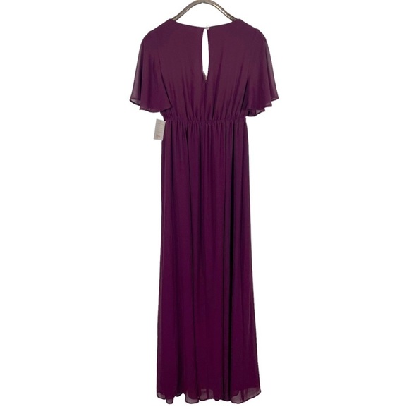 SHOW ME YOUR MUMU EMILY EMPIRE FLUTTER SLEEVE CHERRY RED MAXI BRIDESMAID DRESS - Picture 6 of 15